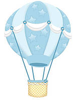 Наклейка для ростовой фигуры "Голубой воздушный шар" 80х56см / интерьерная наклейка (без обреза)