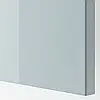 Комбінація для зберігання з дверцятами, білий Selsviken/Stubbarp/глянцевий світло-сірий синій, 180x42x74 см BESTA, фото 4