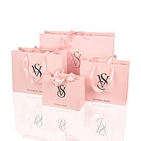 Пакет бумажный Victoria Secret розовый средний (М)