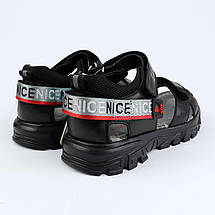 Чорні шкіряні босоніжки для хлопчика Bi&Ki, фото 5