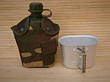 Фляга з кружкою US Вottle 1 л пластикова в чохлі Woodland, фото 8