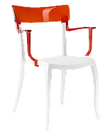 Кресло Papatya Hera-K белое сиденье, верх прозрачно-красный