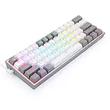 Клавіатура Redragon Fizz K617 RGB USB механічна, дротова, розмір 60% — Білий +сірий, фото 4