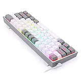 Клавіатура Redragon Fizz K617 RGB USB механічна, дротова, розмір 60% — Білий +сірий, фото 5