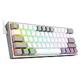 Клавіатура Redragon Fizz K617 RGB USB механічна, дротова, розмір 60% — Білий +сірий, фото 6