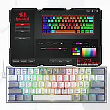 Клавіатура Redragon Fizz K617 RGB USB механічна, дротова, розмір 60% — Білий +сірий, фото 9