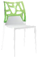 Стул Papatya Ego-Rock белое сиденье, верх прозрачно-зеленый