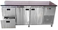 Холодильный стол с гранитной столешницей 2 двери + 2 ящика, без борта Tehma