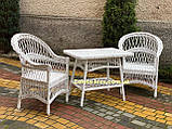 Набір плетених меблів в білому кольорі, фото 3