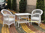 Набір плетених меблів в білому кольорі, фото 2