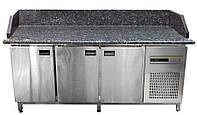 Холодильный стол с гранитной столешницей 3 двери, 3 борта Tehma