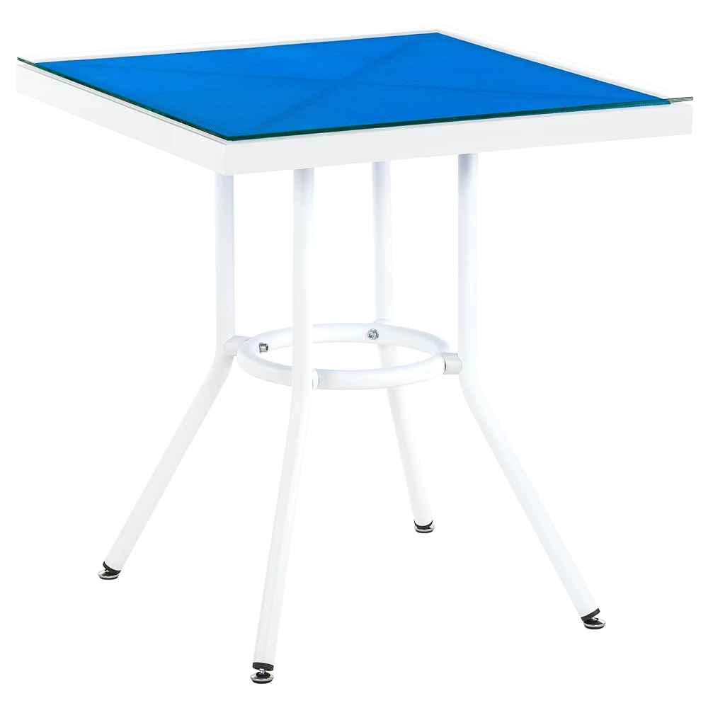 Стол Tilia Kobe 60x60 см столешница из стекла белый - голубой - фото 1 - id-p1603018173