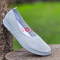 36р і 37р! Балетки жіночі літні сірі сітка мокасини Балетки женские серые сетка мокасины (Код: 3225)