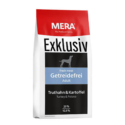 Сухий корм для собак MERA EXCLUSIV getreidefrei Adult з індичкою та картоплею беззерновий 15 кг, фото 1