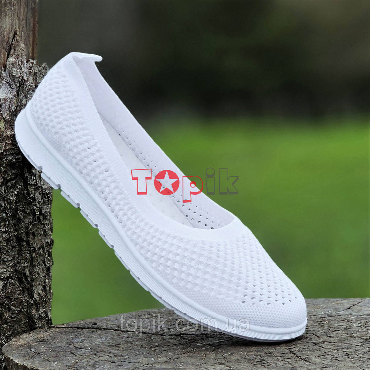 Тільки 38р і 39р! Балетки жіночі білі літні текстильні Балетки женские белые летние тканевые (Код: 3226), фото 1