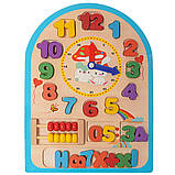 Дерев’яна іграшка «Годинник» MD 1050 – рахівниця, цифри, дерево, якість., фото 3