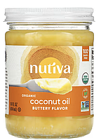 Nutiva, органическое кокосовое масло, вкус сливочного масла, 414 мл (14 жидких унций)