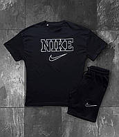 Мужской спортивный костюм Nike летний комплект Найк Шорты + Футболка черный