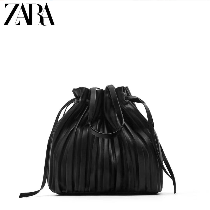 Сумка-мішок жіноча Zara зі складками