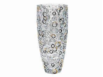 Ваза для квітів Bohemia Lisboa Black&Gold h35 см богемське скло (89C81/0/81J50/350)