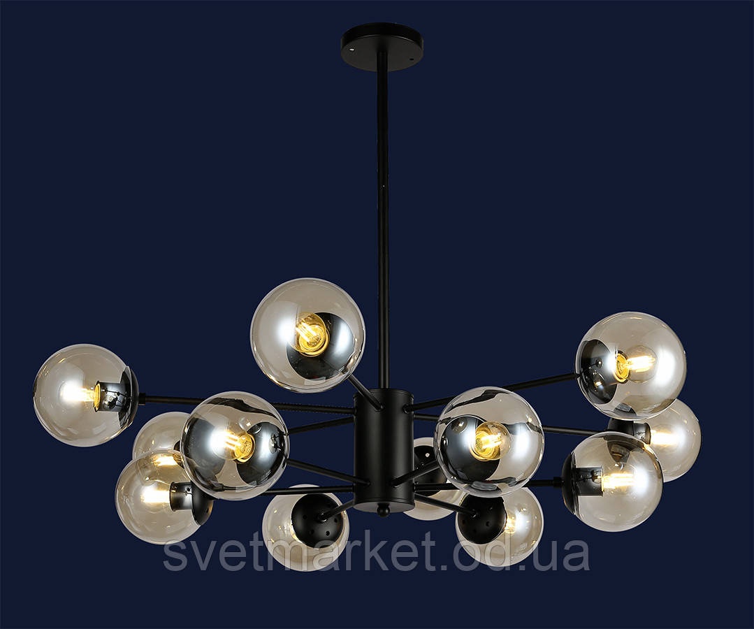 Сучасна стельова люстра 7526033-12 BK+BR