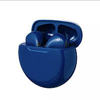Бездротові навушники блютус з мікрофоном в кейсі Pro 6 TWS темно синій ABC