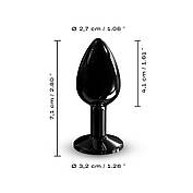 Металева анальна пробка з кристалом Dorcel Diamond Plug Black S, фото 5