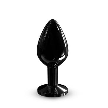 Металева анальна пробка з кристалом Dorcel Diamond Plug Black M, фото 1
