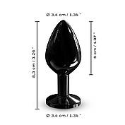 Металева анальна пробка з кристалом Dorcel Diamond Plug Black M, фото 5