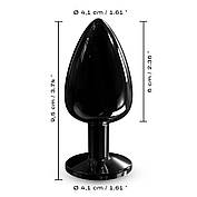 Металева анальна пробка з кристалом Dorcel Diamond Plug Black L, фото 5