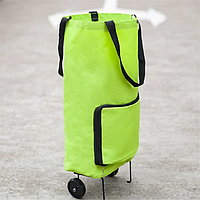 Универсальная складная портативная сумка-тележка для покупок на колесиках Салатовая 543IM-65