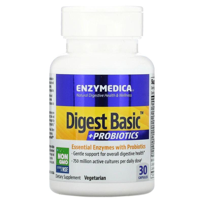 Натуральная добавка Enzymedica Digest Basic + Probiotics, 30 капсул - фото 1 - id-p1830935084