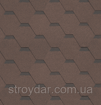 Бітумна черепиця SHINGLAS Класик Кадриль Соната Агат (коричнева)