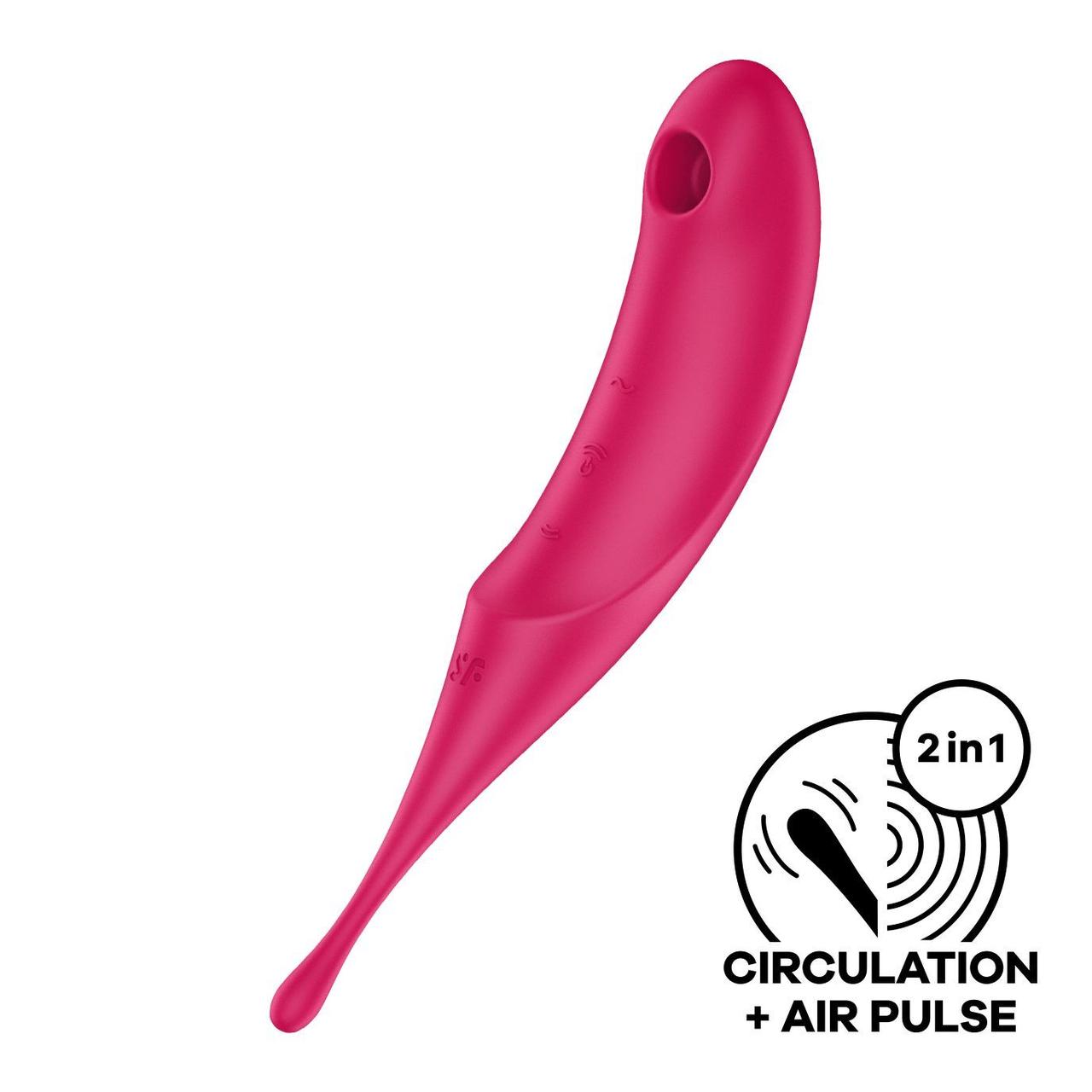 Вібратор для клітора з вакуумною стимуляцією Satisfyer Twirling Pro Red, фото 1