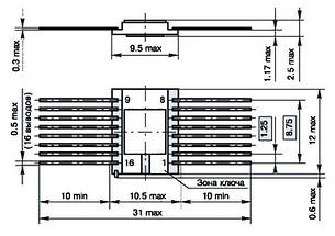 134ИД6 FP16(Au)  дешифратор 4х10. Содержит 164 интегральных элементов