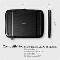 Сумка-чохол Spigen Rugged Armor Pro Pouch для MacBook 13-14 (2023-2021), AFA04270 у чорному кольорі, фото 6