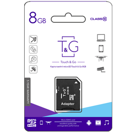 T&G microSDHC 8GB class10 (з адаптером)