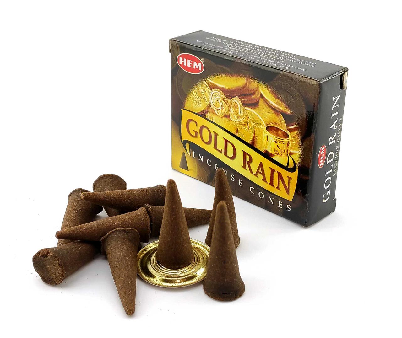 Пахощі Gold Rain "Дощ із золота" Hem конусні Індія, фото 1