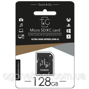 T&G microSDHC 128GB UHS-3 class10 (з адаптером)