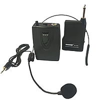 Микрофон MAX WM-707 / Беспроводная наголовная радиогарнитура / Петличный микрофон