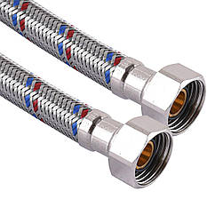 Шланг нержавіюча сталь SOLOMON 1/2″х1/2″ ВВ 0,3м HS30 | 000000947