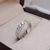 Каблучка срібне незамкнене текстура без каміння