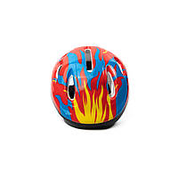 Шлем защитный детский для катания Profi, велосипедный шлем, защита для катания с огненным рисунком, Красный