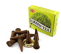 Благовония Green Tea "Зеленый Чай" Hem конусные Индия