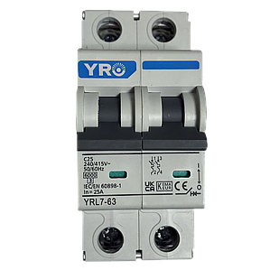 Автоматичний вимикач YRO YRL7-63AC 25А