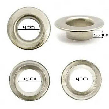 Люверс 14 мм №28 +шайба колір нікель сірий Туреччина