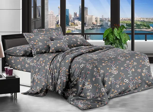 Євро комплект постільної білизни 200*220 Бязь Економ бавовна поліестер (20782) Красиві постільні комплекти, фото 1