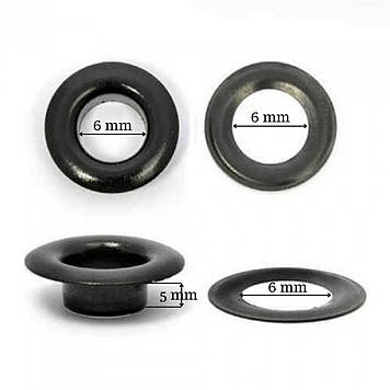 Люверс 6 мм №4 +шайба колір оксид чорний Туреччина