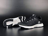 Кросівки чоловічі Salomon Contagrip чорні з білим модні бігові кросівки сітка, фото 5
