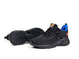 Кросівки чоловічі Adidas чорні модні бігові кросівки текстиль, фото 3